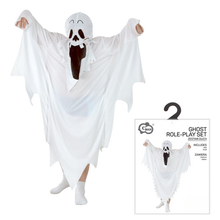 Strój Duch Upiór Na Halloween Dla Dziecka Z Kapturem + Wiaderko Dynia GODAN