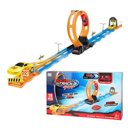 Tor Wyścigowy Samochodowy Pull Back Dla Dzieci 150 cm + Samochód TLD