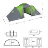 Namiot Kempingowy Turystyczny 4 Osobowy Wodoodporny Filtr UV + Pokrowiec
