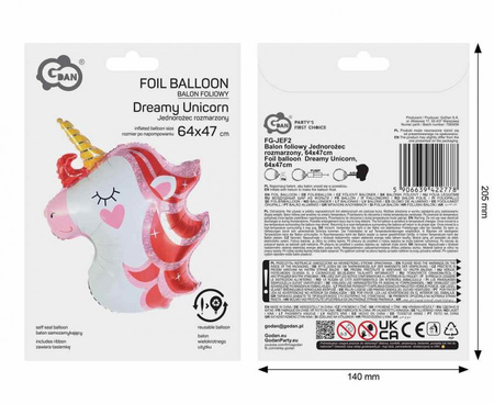 Balony Foliowe Urodzinowe Jednorożce Sto Lat Dla Dziewczynki Zestaw 3 szt.