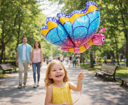 Balon Foliowy Kolorowy Motyl Na Urodziny Przyjęcie Imprezę GODAN 58x59x36cm