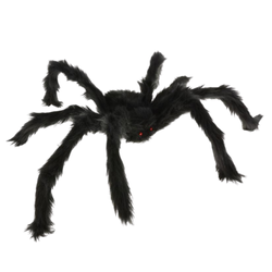 Pająk Włochaty Duży 60 cm Dekoracja Ozdoba Na Halloween Czarny Straszny