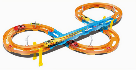 Tor Wyścigowy Samochodowy Pull Back Dla Dzieci 236 cm + 3 Autka TLD