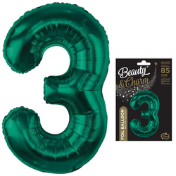Balon Foliowy Na Urodziny Dekoracja Rocznica Duży Cyfra 3 85 cm GODAN