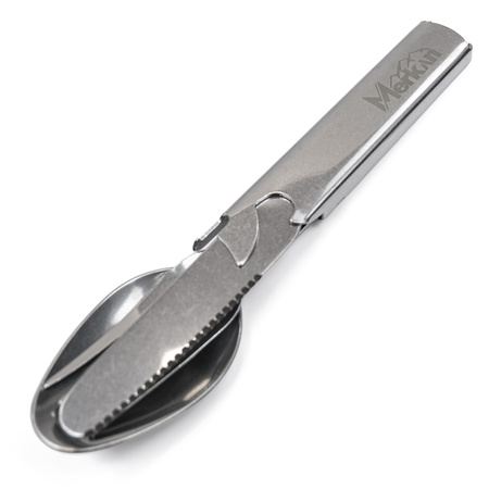 MERKAN Zestaw Sztućców Turystycznych Ze Stali Nierdzewnej 3w1 + Otwieracz