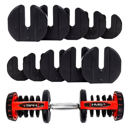 HMS Regulowana Hantla Sztangielka Treningowa Z Gryfem Prostym 40 kg