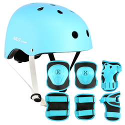Kask Regulowany Orzeszek + Ochraniacze Zestaw Na Rolki Rower Hulajnogę NILS