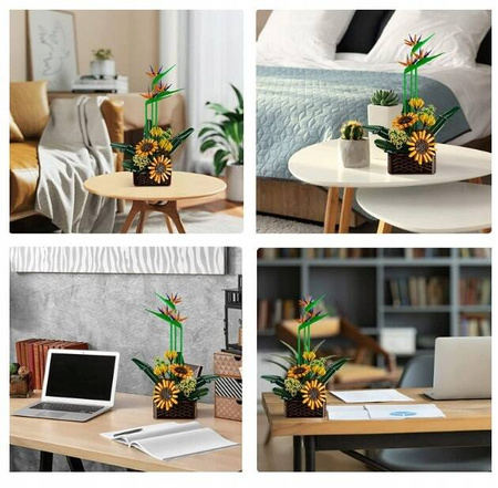 Mould King Klocki Konstrukcyjne Bukiet Kwiatów Słonecznik 4w1 1608 Elementów