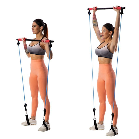 HMS Drążek Do Ćwiczeń Fitness Treningu Pilates + Gumy Oporowe