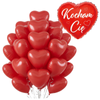 Balony Czerwone Serca Na Walentynki 10" 50 szt. + Balon Kocham Cię 18"