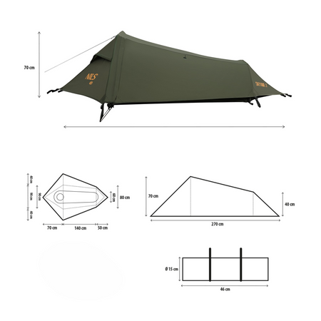 Namiot Kempingowy Turystyczny Na Biwak Ultralight Wodoodporny NILS