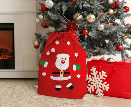 Worki Na Prezenty Świąteczne Mikołaja Gwiazdora Pod Choinkę 4 szt. 70x50 cm
