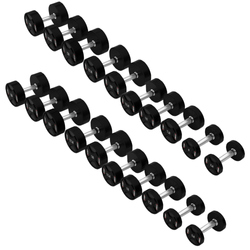 Zestaw Ciężarków Hantli Poliuretanowych Do Ćwiczeń Siłowych Treningu 2 x 2.5 - 25 kg HMS