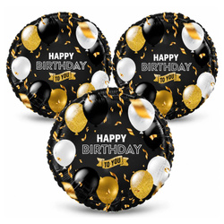 Balony Foliowe Imprezowe Na Urodziny Happy Birthday To You 18" 3 szt.