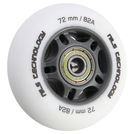 Kółka Do Rolek Kauczukowe 72 mm Zestaw 8 szt. + Łożyska ABEC-9 Białe Matowe