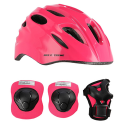 Kask Rowerowy Regulowany + Ochraniacze Zestaw Na Rolki Rower Deskorolkę