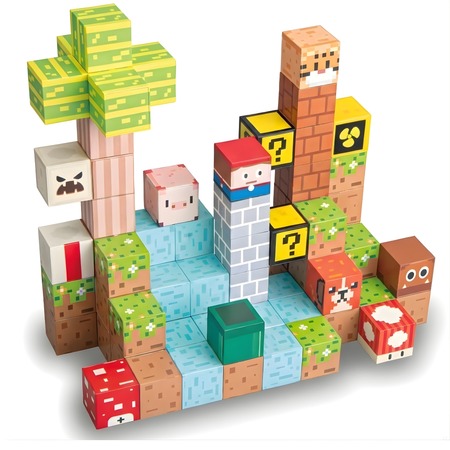 Klocki Magnetyczne Konstrukcyjne Zestaw 75 Elementów Edukacyjne Dla Dzieci