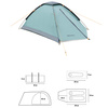 Namiot Turystyczny Kempingowy 2 Osobowy Wodoodporny Filtr UV + Pokrowiec