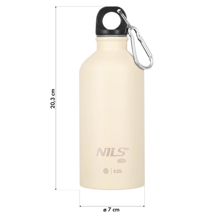 Butelka Turystyczna Na Zimne Napoje Ze Stali Nierdzewnej + 550 ml NILS