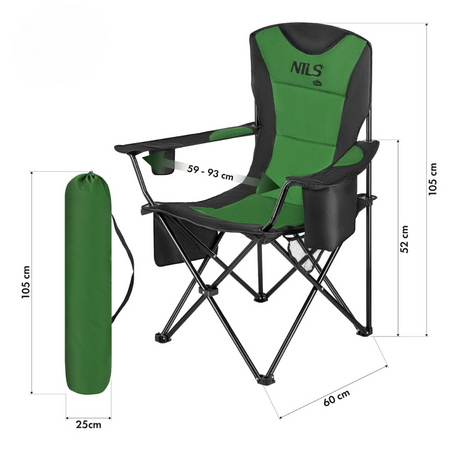 Krzesło Turystyczne Składane Kempingowe Plażowe Ogrodowe Wędkarskie NILS