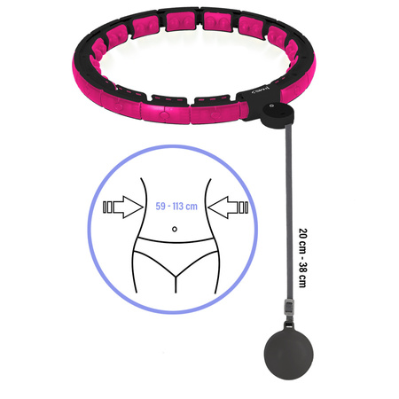 Hula Hop Magnetyczny Z Wypustkami i Obciążnikiem + Pas Wyszczuplający HMS