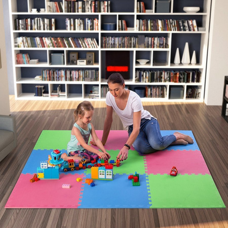 Mata Puzzle Pod Sprzęt Do Ćwiczeń Fitness Ochronna Uniwersalna 60x60cm 9el.