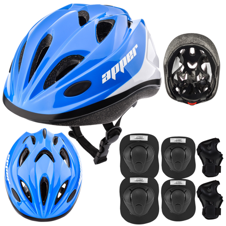 Kask Rowerowy Regulowany Dziecięcy Otwory Wentylacyjne + Zestaw Ochraiaczy