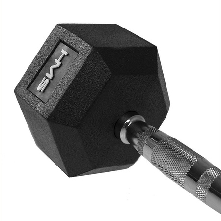 Ciężarek Hantla Sześciokątna Gumowana Do Treningu HEX PRO 55 kg HMS