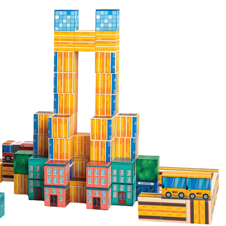 Klocki Magnetyczne Konstrukcyjne Zestaw 140 Elementów Edukacyjne Dla Dzieci