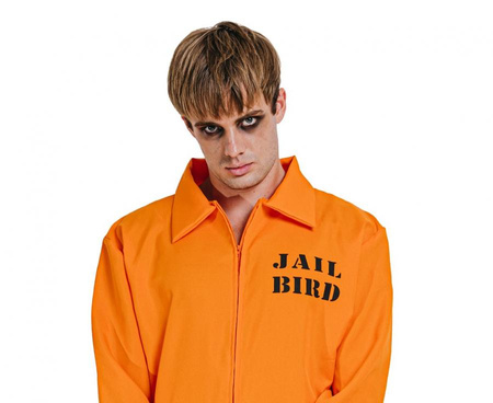 Strój Więźnia Kostium Skazańca Na Halloween Przebranie r. M + Kula Do Nogi