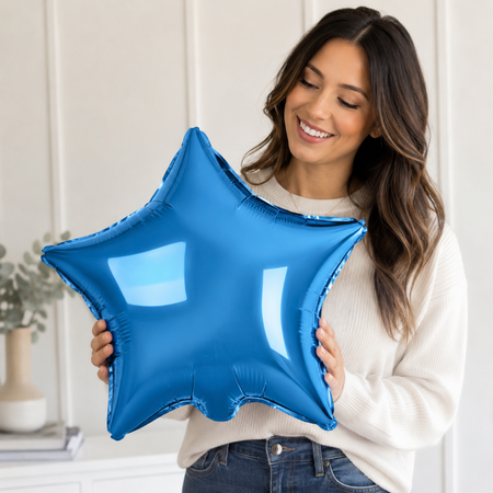 Balon Foliowy Dekoracyjny Ozdobny Gwiazda Na Urodziny Niebieska GODAN 19"