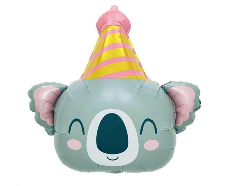 Balony Foliowe Na 4 Urodziny Koala Z Czapeczką + Gwiazda + Cyfra 3 szt.