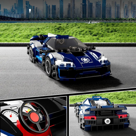 Klocki Konstrukcyjne Auto Samochód Wyścigowy 405 Elementów + Gablota MOULD KING