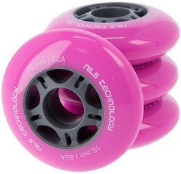 Kółka Do Łyżworolek Kauczukowe Zestaw 4 szt. Różowe 90 mm Nils Extreme