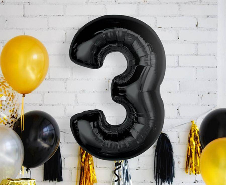 Balon Foliowy Dekoracja Na Urodziny Rocznice Jubileusze Cyfra 3 GODAN 92 cm