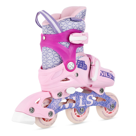 Rolki Regulowane Łyżworolki Rekreacyjne Dziecięce Różowe Nils Extreme
