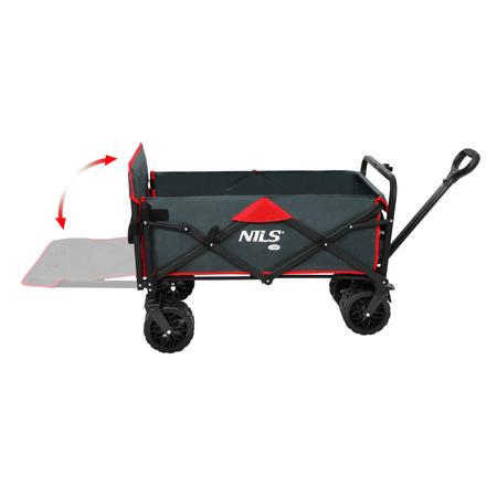 NILS Wózek Turystyczny Plażowy Transportowy Kempingowy Składany Z Uchwytem