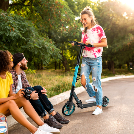 Hulajnoga Miejska Składana Młodzieżowa NILS Koła 200 mm Hamulec Tarczowy