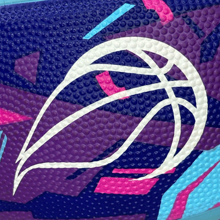 Piłka Do Koszykówki Kosza Treningowa Rekreacyjna Fioletowa r. 5 + Pompka