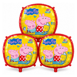 Balony Foliowe Peppa Pig Na Przyjęcie Imprezę Dla Dziecka 18" Zestaw 3 szt.
