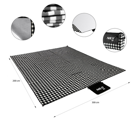 Koc Piknikowy Plażowy Wodoodporny Turystyczny Mata Z Izolacją 300x200 cm