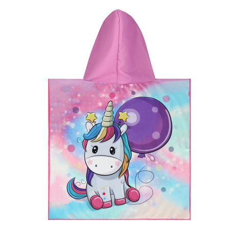 Ręcznik Kąpielowy Okrycie Z Kapturem Ponczo Dla Dzieci Unicorn 60x85 cm