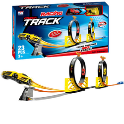 Tor Wyścigowy Samochodowy Dla Dziecka Pull Back Podwójna Pętla 290cm + Auto