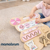 Tablica Manipulacyjna Sensoryczna Montessori Edukacyjna Miś Zegar Labirynt