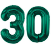 Balony Foliowe Cyfry Na 30 Urodziny Na Rocznicę 85 cm Zielone + Świeczka