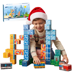 Klocki Magnetyczne Konstrukcyjne Zestaw 58 Elementów Edukacyjne Dla Dzieci