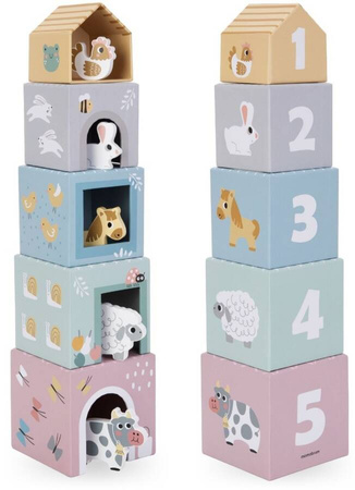 Wieża Piramida Sorter Kształtów Ze Zwierzątkami MAMABRUM