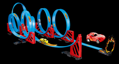 Tor Wyścigowy Samochodowy Pull Back Dla Dzieci 650 cm + 2 Samochody
