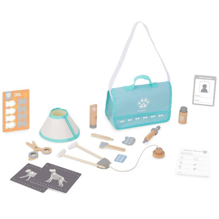 MAMABRUM Drewniany Zestaw Małego Weterynarza Torba + Akcesoria