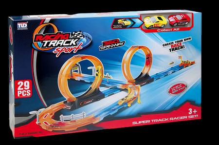 Tor Wyścigowy Samochodowy Pull Back Dla Dzieci 320 cm + 4 Samochody